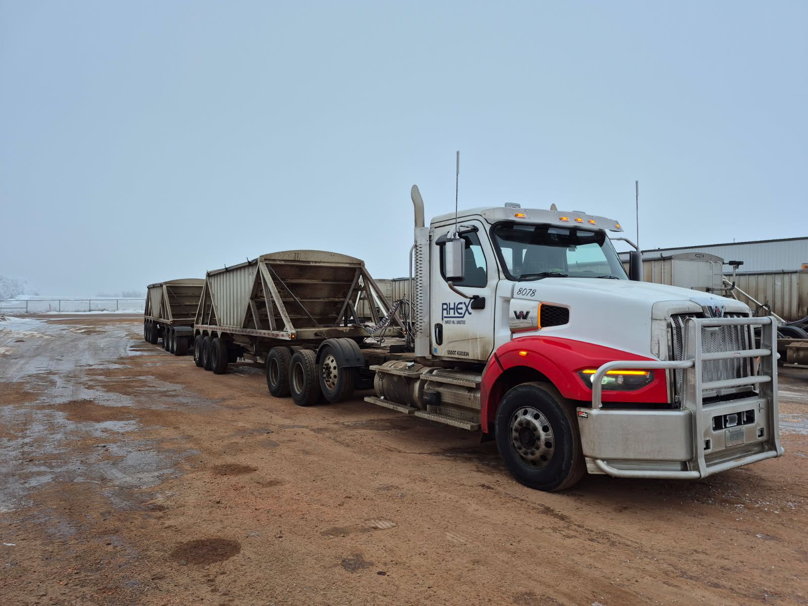 Truck with company logo on the door